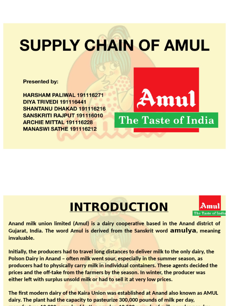 Supply Chain of Amul | PDF