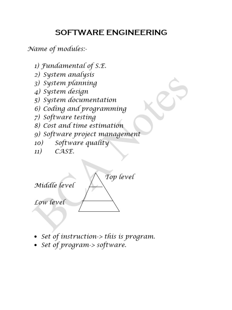 Software Engineering Author BCA Notes | PDF