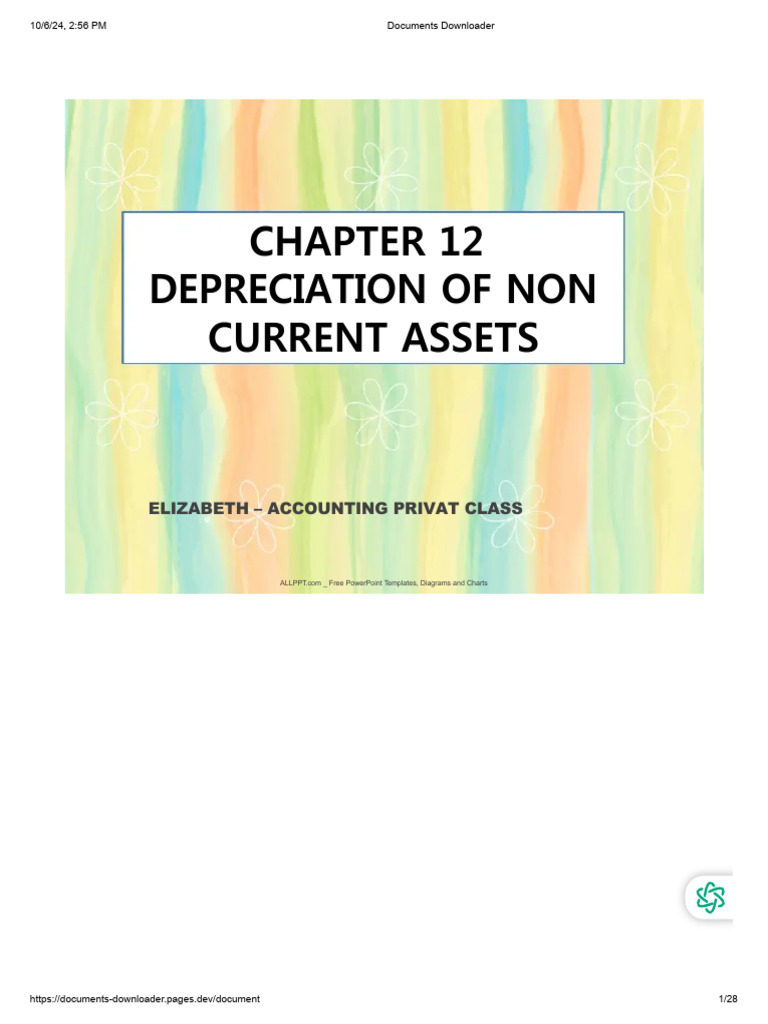 Non-Current Asset Depreciation Guide | PDF | Depreciation | Book Value
