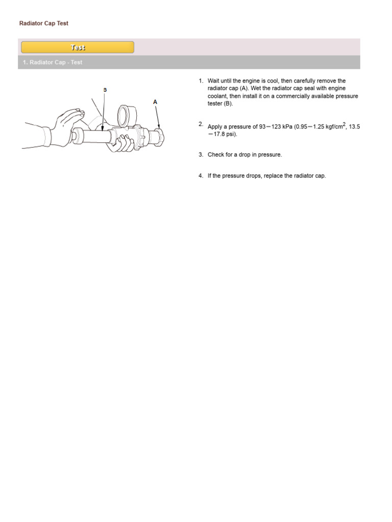 Radiator Cap Test 2997 | PDF