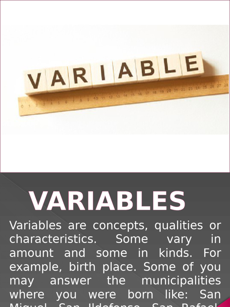 Lesson 2. Kinds of Variables Copy For Students | PDF