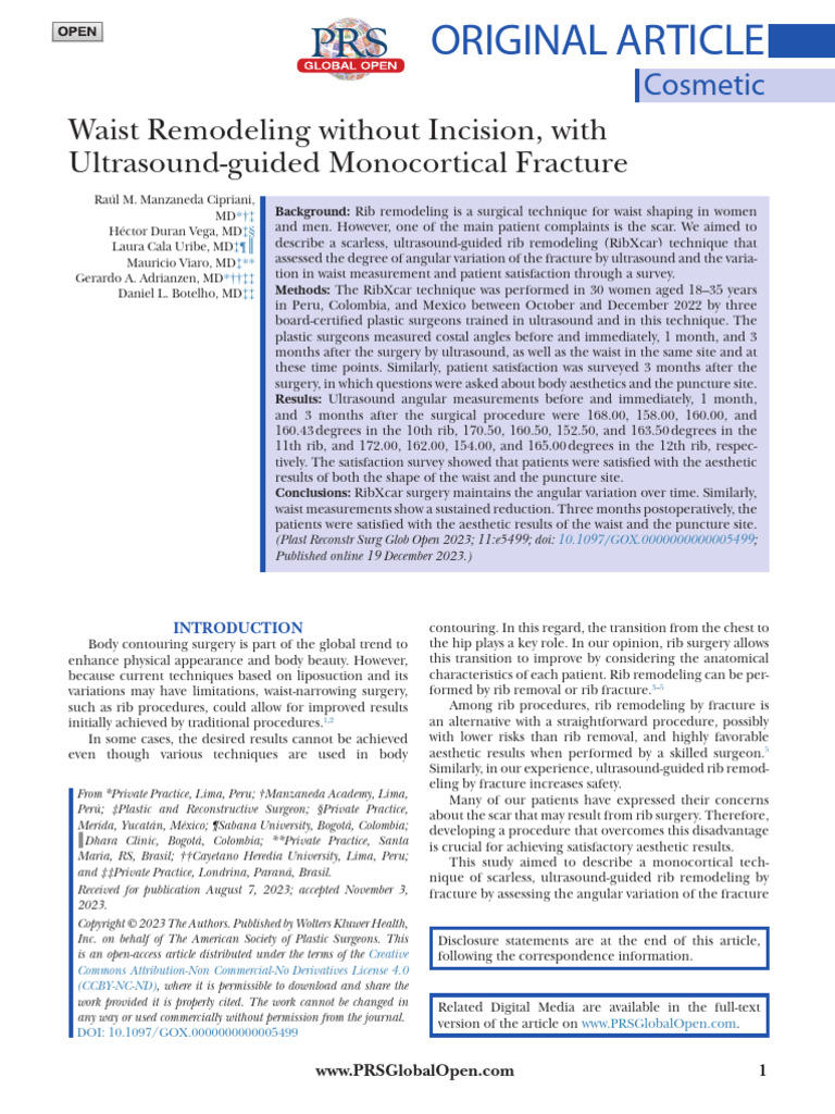 Waist Remodeling Without Incision With Ultrasound | PDF