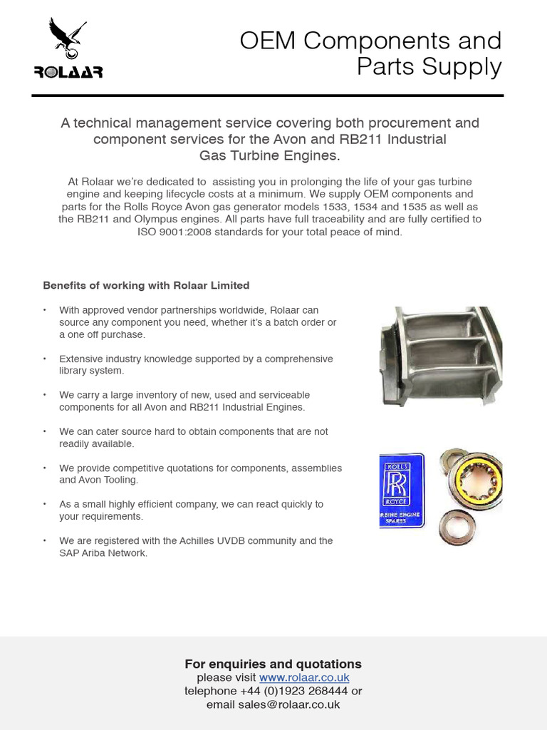 OEM Parts for Avon & RB211 Turbines | PDF | Technology & Engineering
