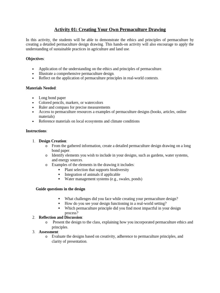 Activity 01 Permaculture | PDF