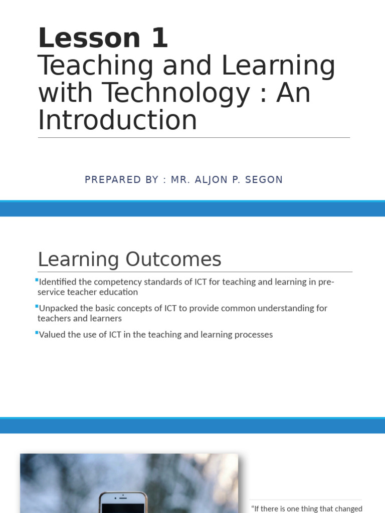 1 Teaching and Learning With Technology An Introduction | PDF ...