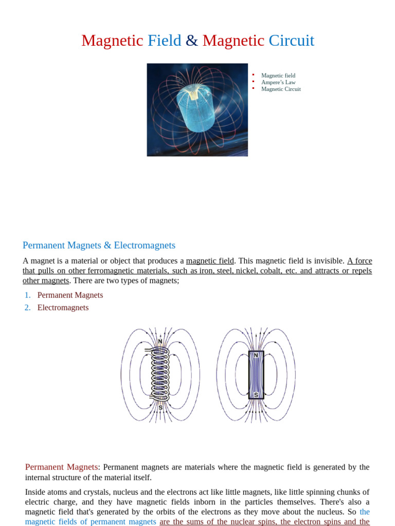 LEC # 02 Magnetic Field & Magnetic Circuits | PDF