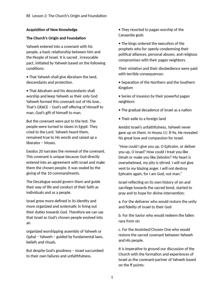 RE Lesson 2 | PDF