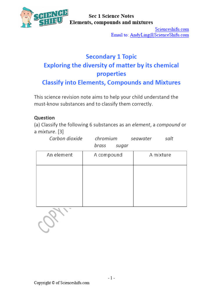Lower Sec Science - Exploring Diversity of Matters | PDF