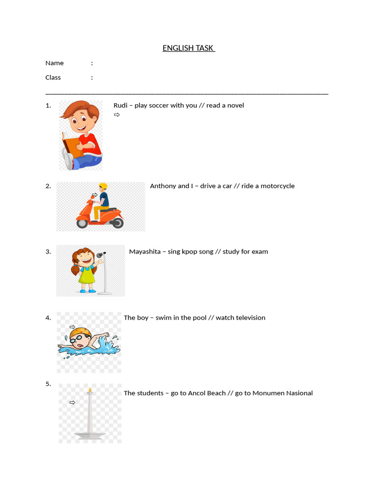 ENGLISH TASK Kelas V | PDF