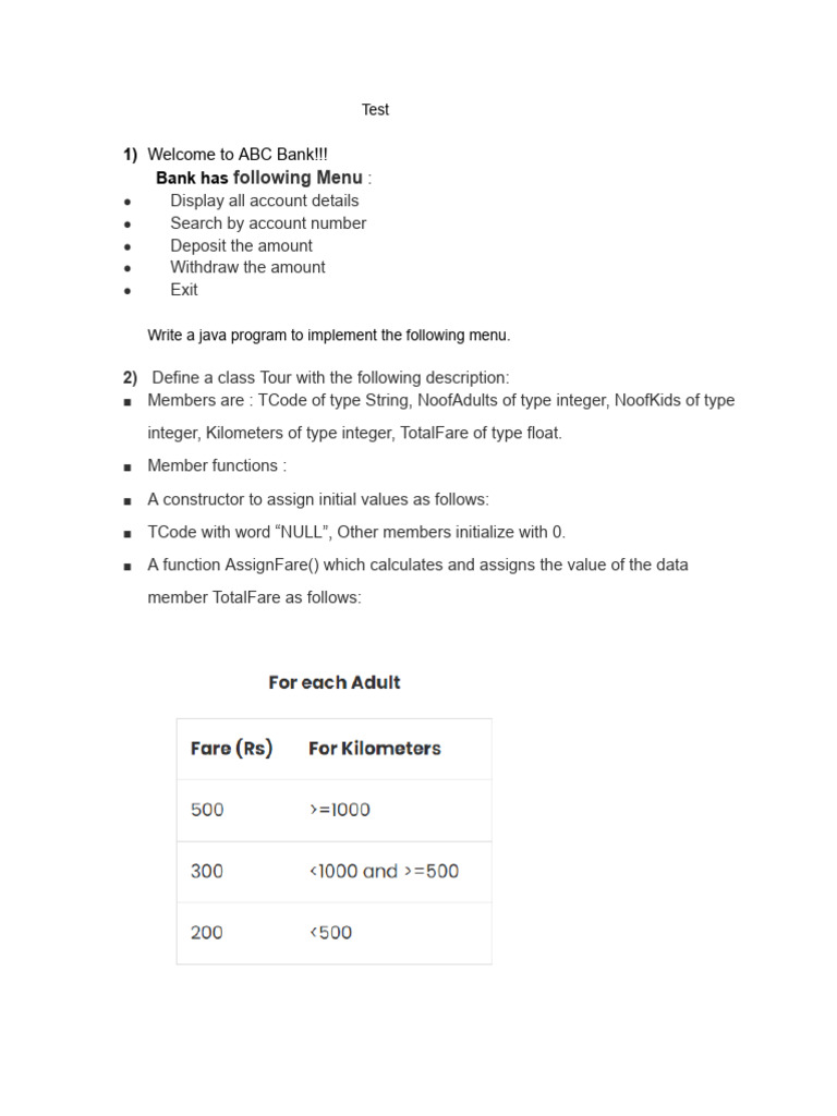 Java Programming Tasks | PDF | Computers