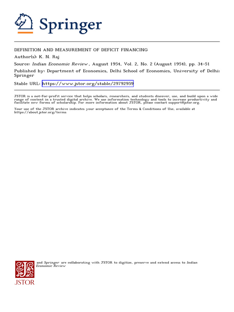 Raj DEFINITIONMEASUREMENTDEFICIT 1954 | PDF