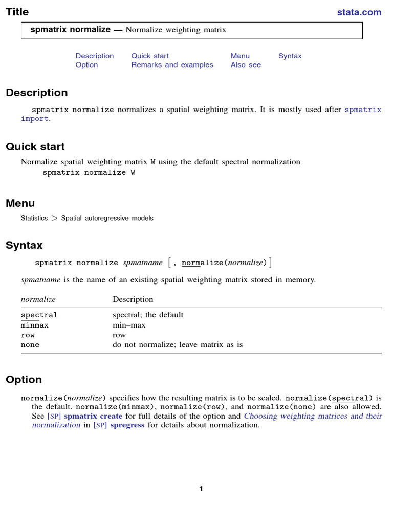 Spspmatrixnormalize | PDF