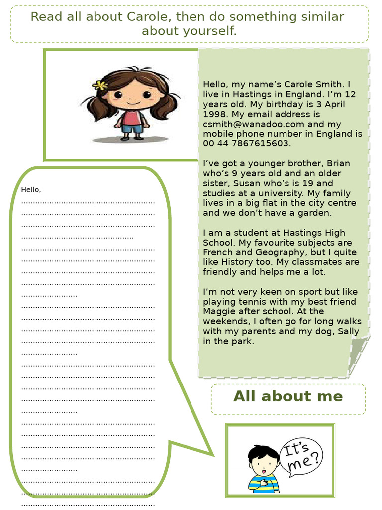 Introduce Yourself Fun Activities Games - 25785 | PDF