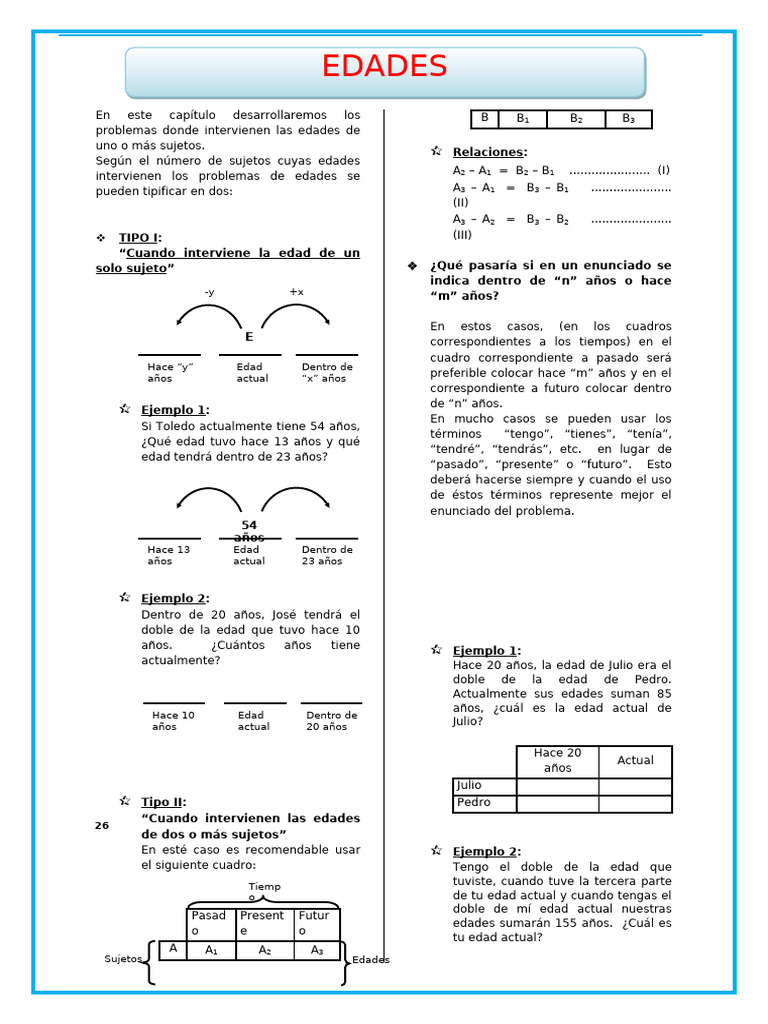 Actividades Con Edades para Quinto de Secundaria | PDF
