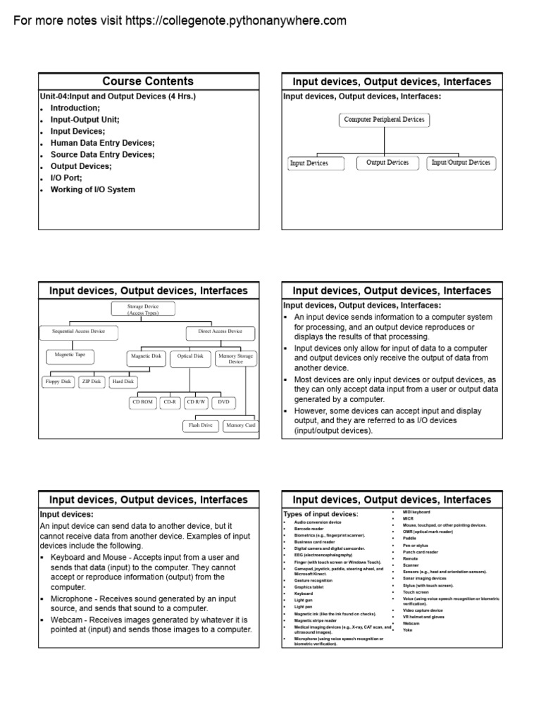 Microsoft PowerPoint - 04 IIT Unit-4 Input and Output Devices | PDF