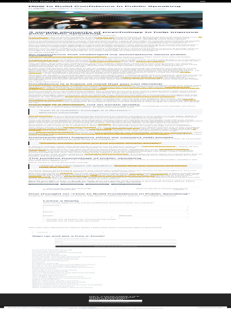 How To Build Confidence In Public Speaking Pdf