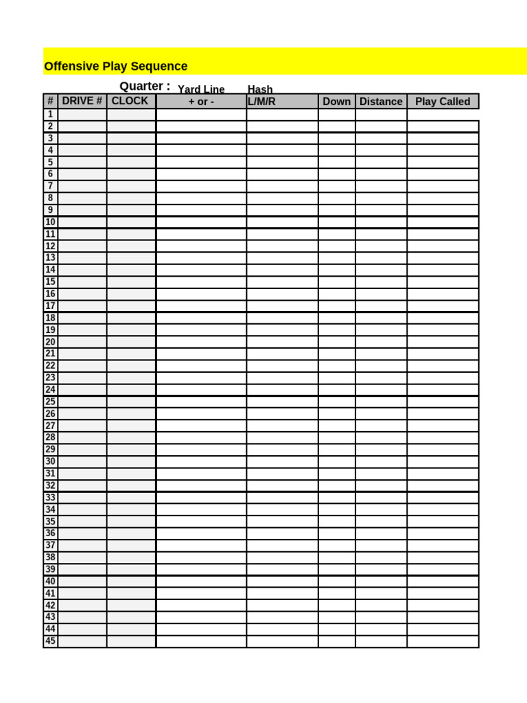 Game Day Call Sheet | PDF