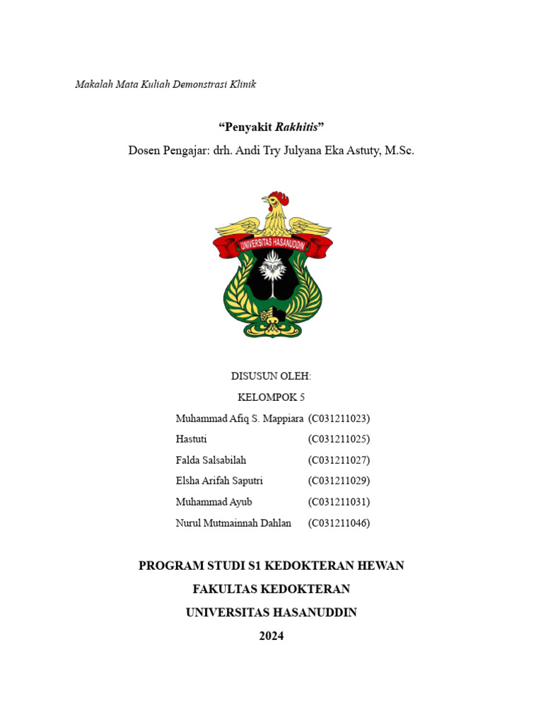 Pencegahan Penyakit Rakhitis pada Hewan | PDF | Kesehatan Holistik ...