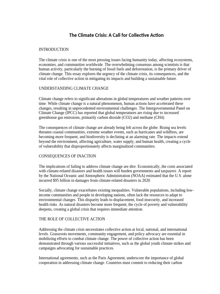 A Call For Collective Action | PDF