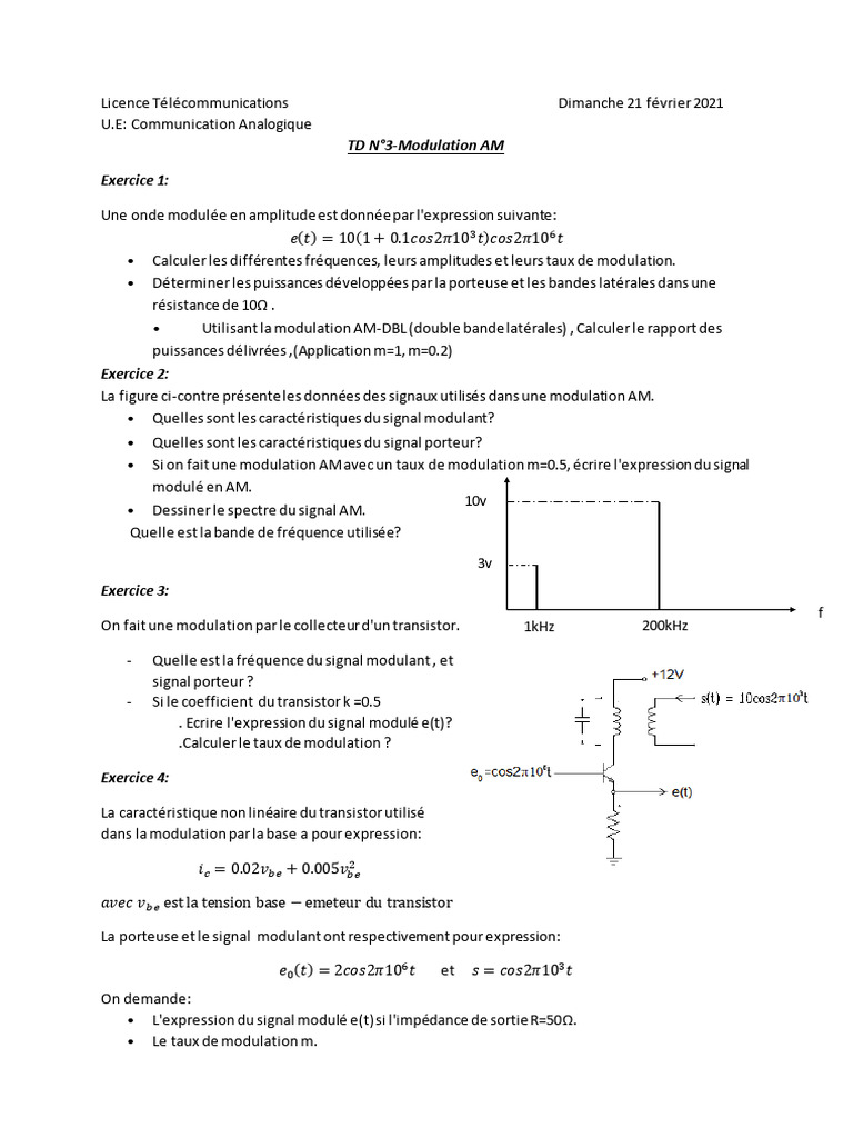 TD N°3 Modulation - AM 2 1 | PDF
