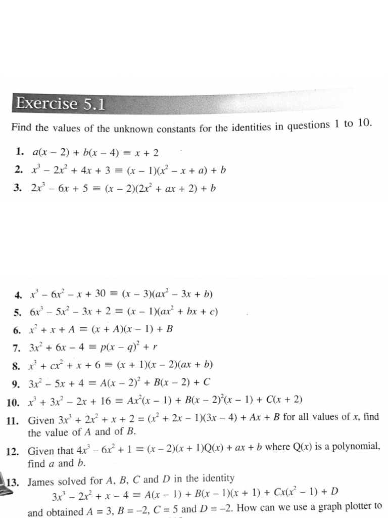 Chapter5 Polynomials Factor Remainder Theorem Miscellaneous Pdf