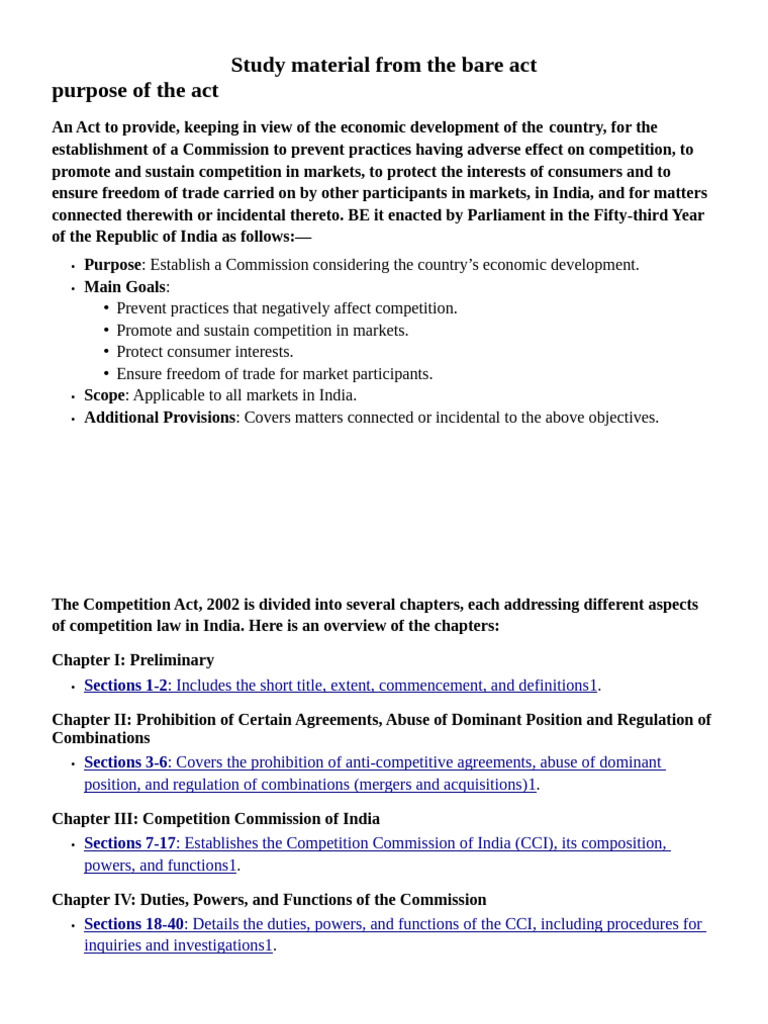 English Study Material Competition Law | PDF
