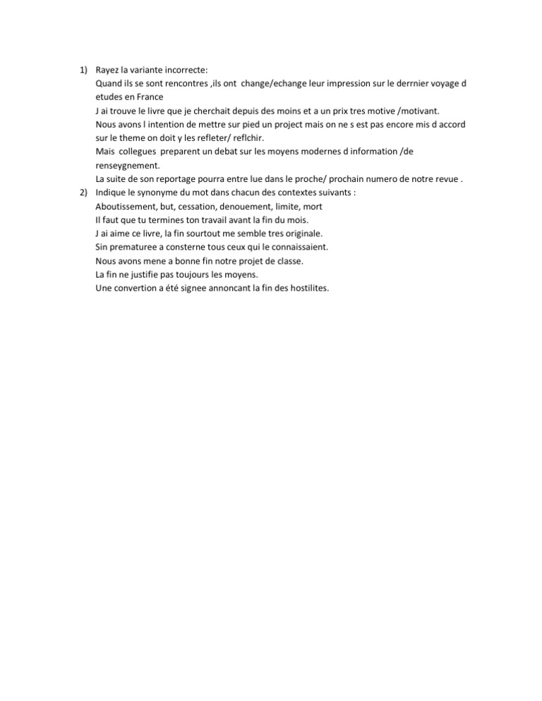 Rayez les variantes incorrectes | PDF | Sciences sociales | Études des ...