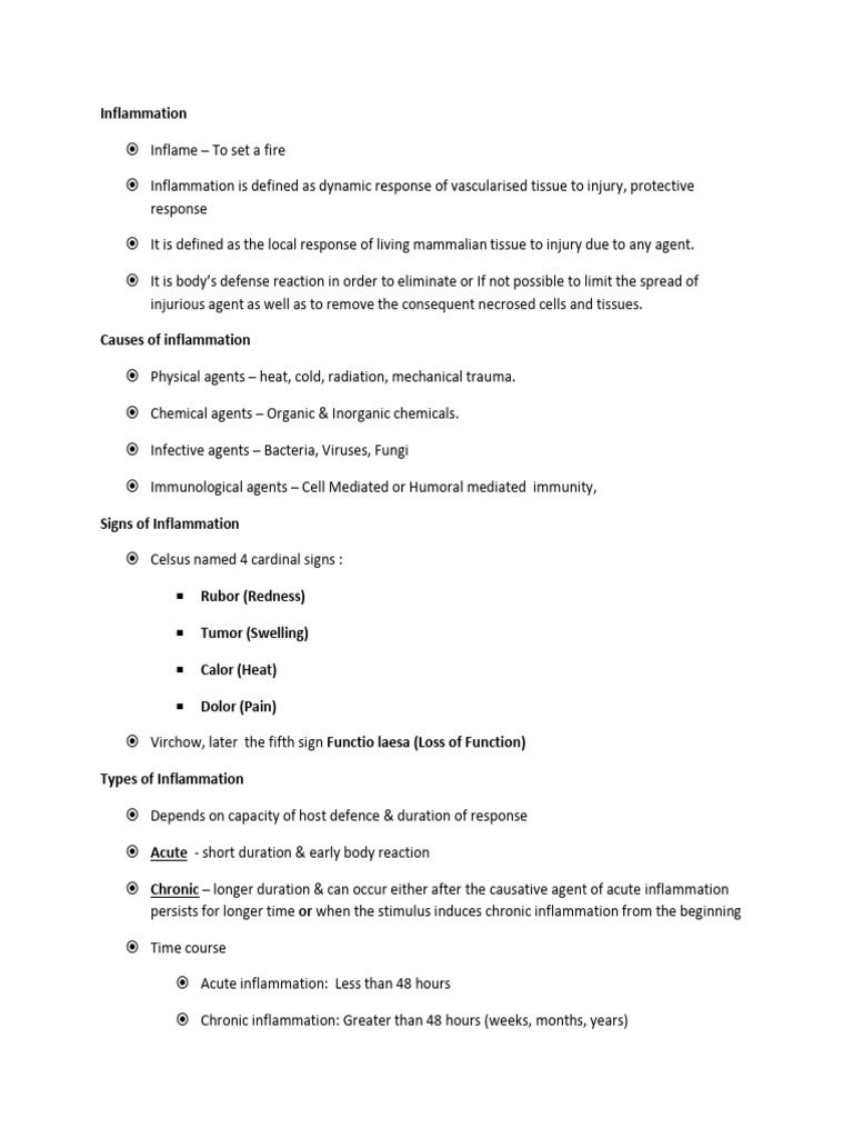 Inflammation Notes | PDF