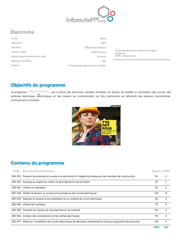 Électricité - Inforoute FPT | PDF