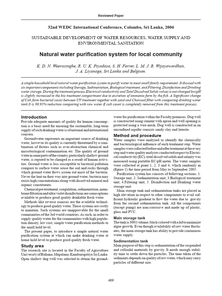 Water Purification Paper | PDF
