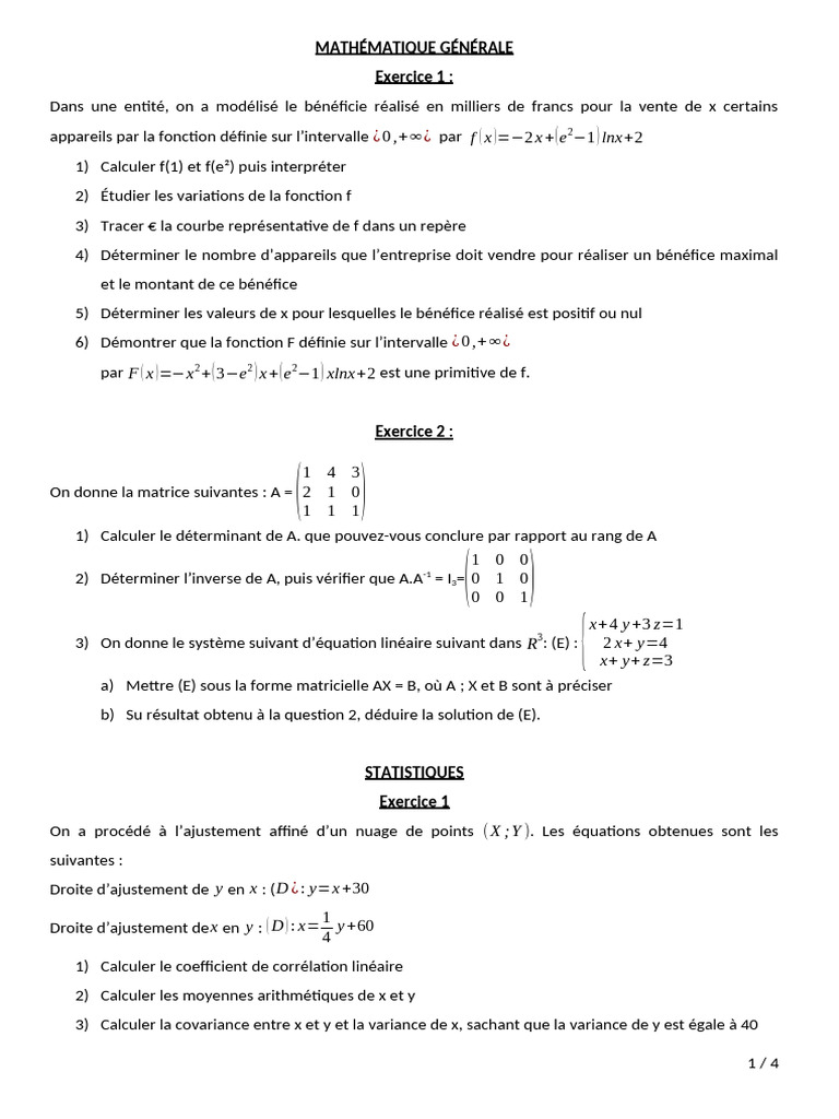 Mathématique Générale | PDF
