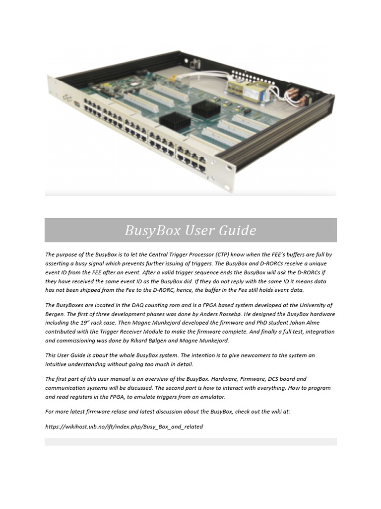 Busy Box User Guide | PDF