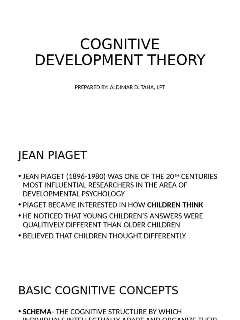 Cognitive Development Theory Pdf
