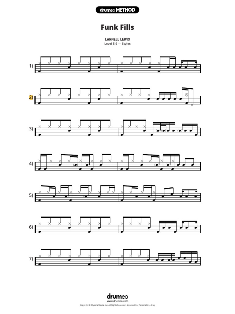 Funk Drums Fills | PDF | Freedom Of Expression Law | Copyright Law