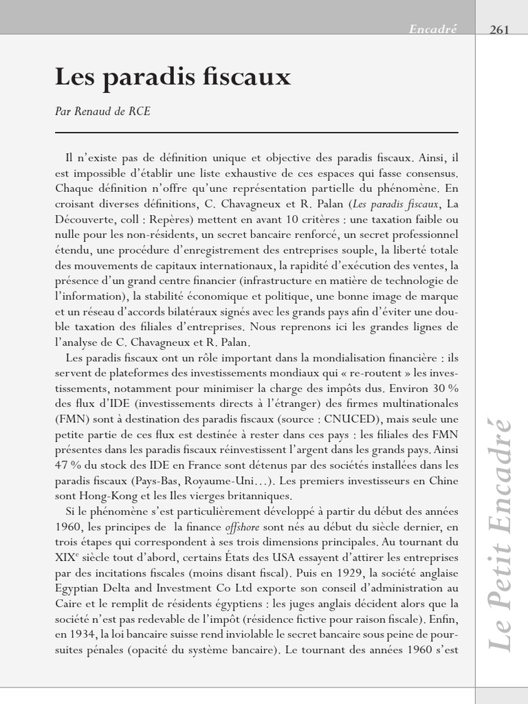 Les Paradis Fiscaux | PDF