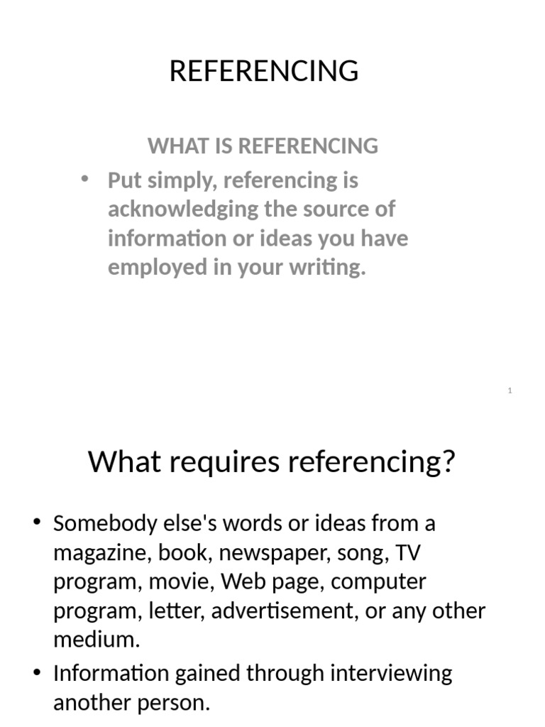 REFERENCING For Assignments | PDF