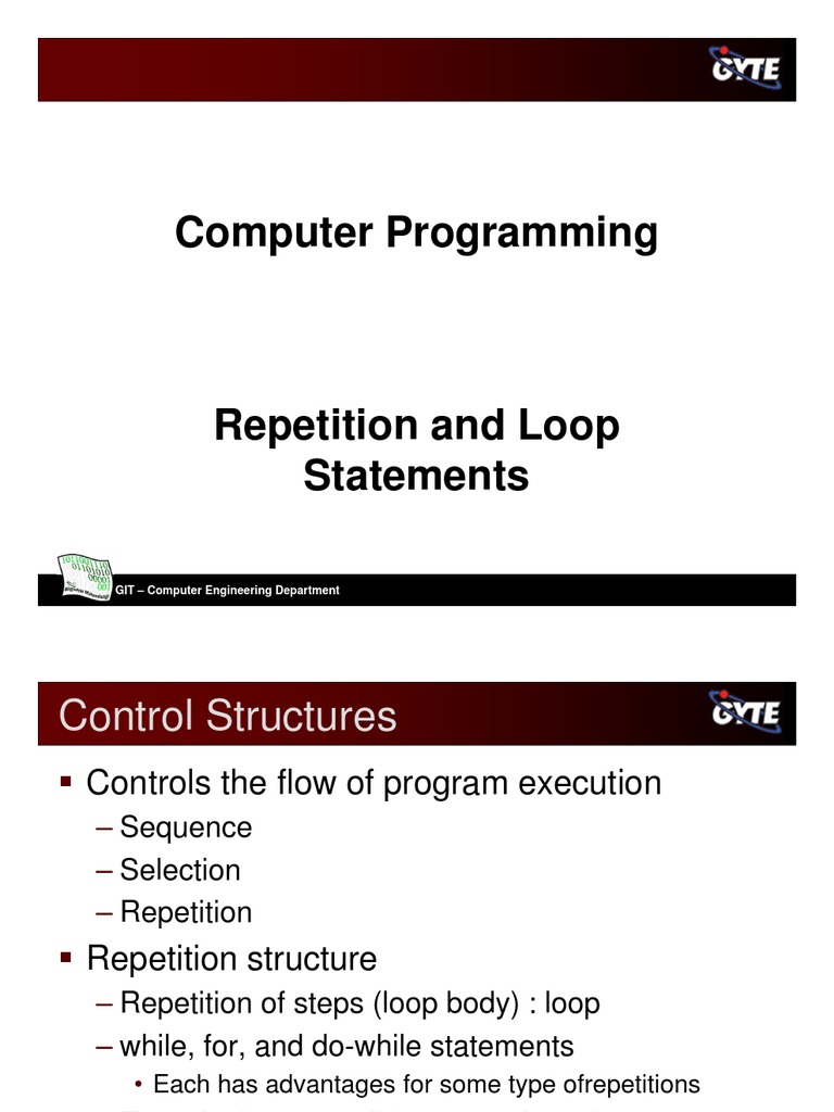 C Programming Language - Repetition | PDF | Control Flow | Software ...