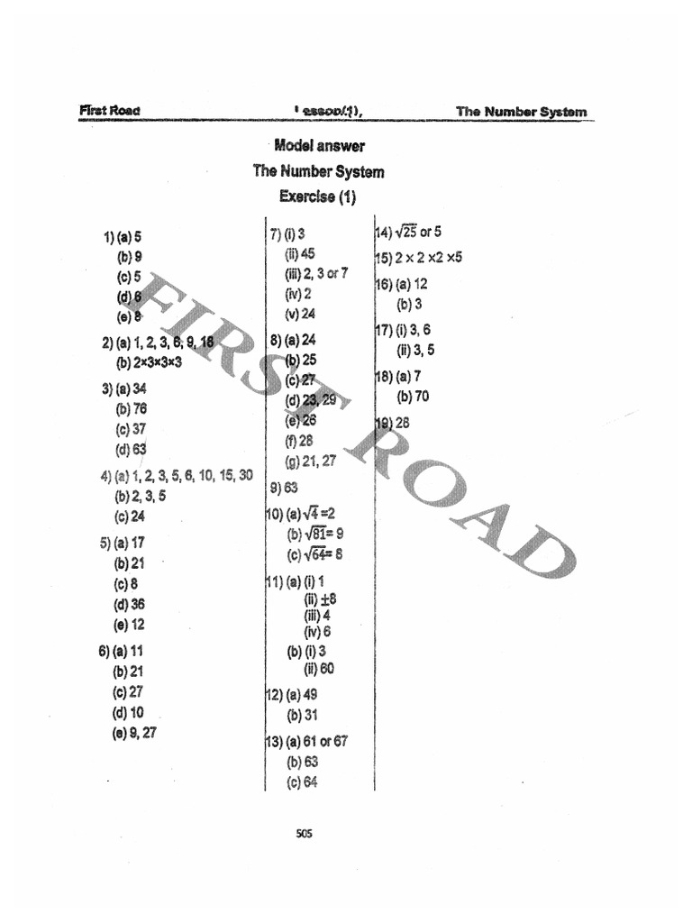 First road y8 answers pdf