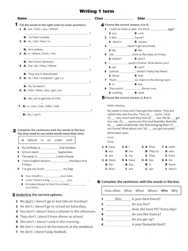 Writing 1 Term | PDF