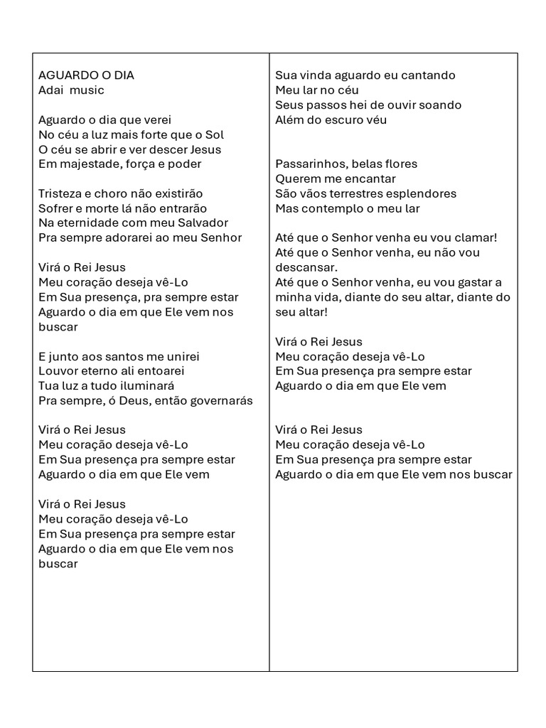 Aguardo o Dia | PDF