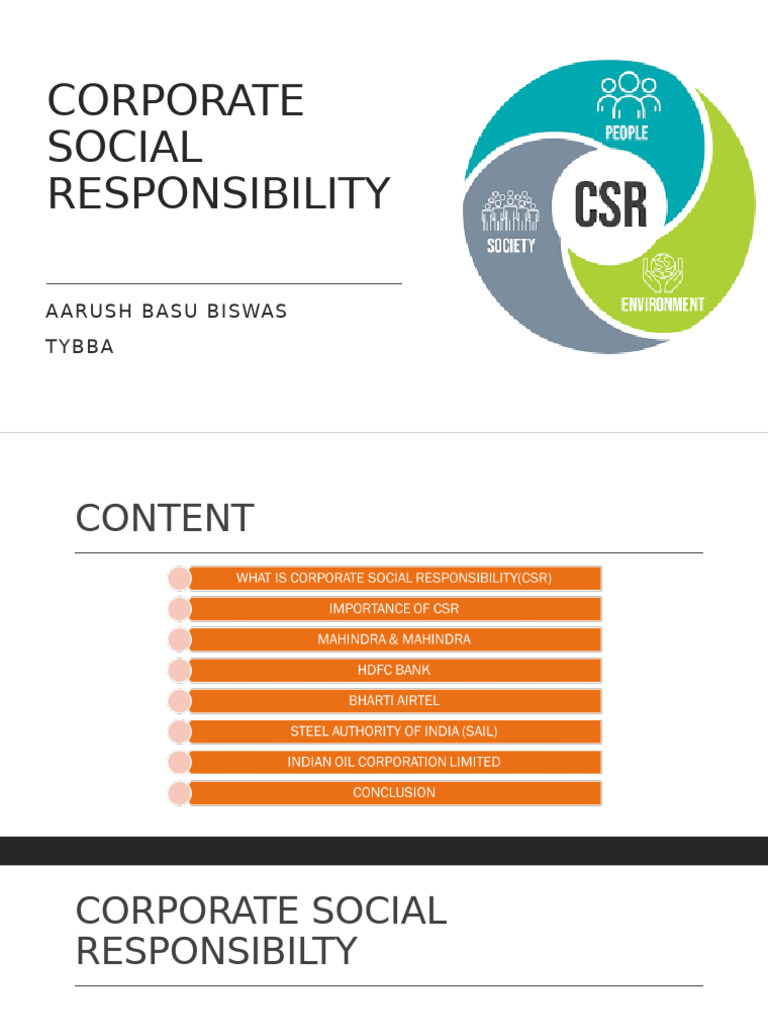 Corporate Social Responsibility Overview | PDF | Corporate Social ...