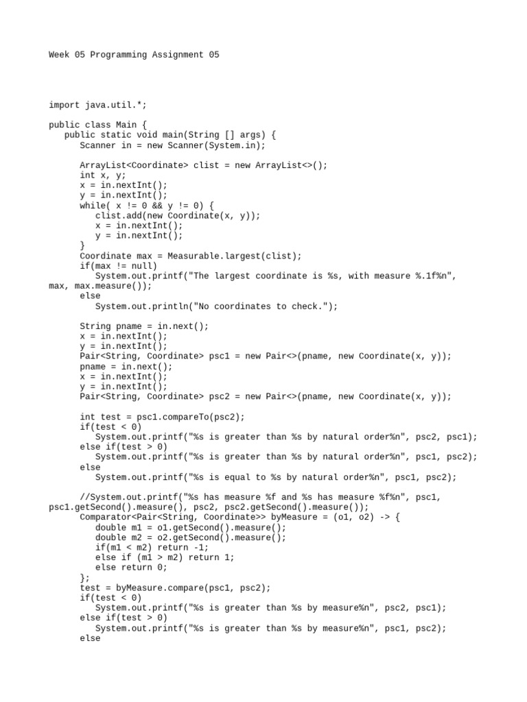 Week 05 Programming Assignment 05 | PDF