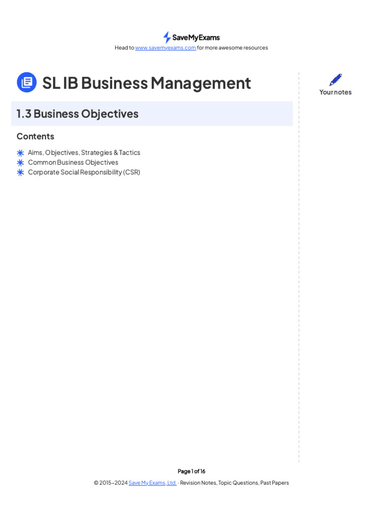 1.3 Business Objectives | PDF