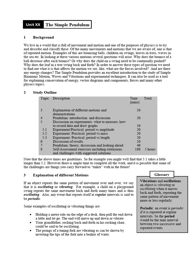 The Simple Pendulum | PDF
