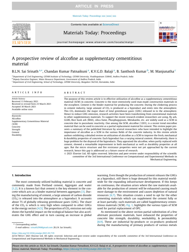 Materials Today: Proceedings | PDF