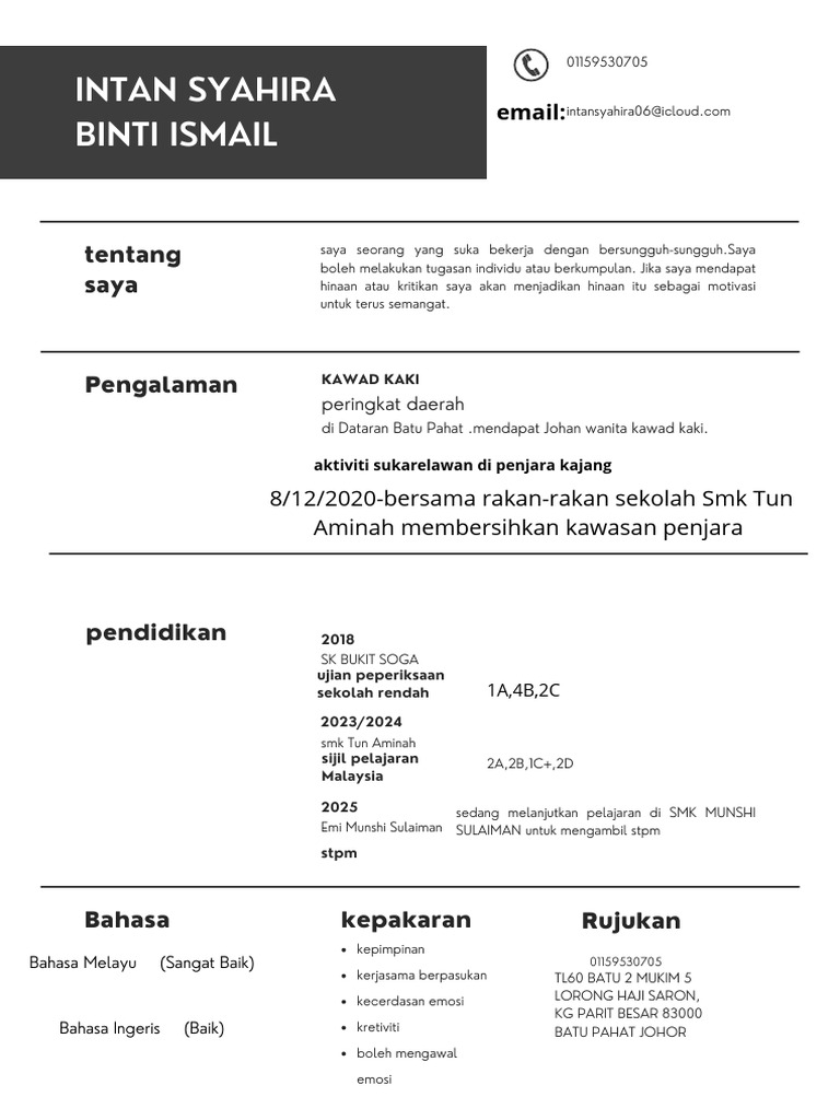 Abu Abu Minimalist Resume PDF - 1