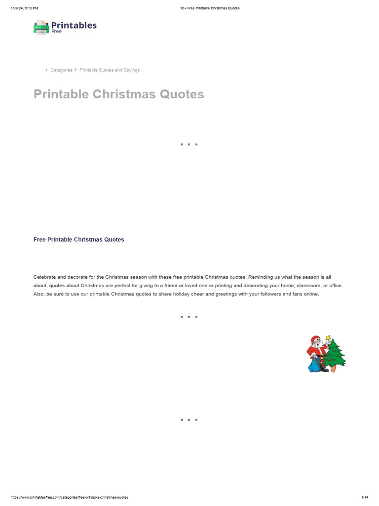 10  Free Printable Christmas Quotes FOR XMAS PDF