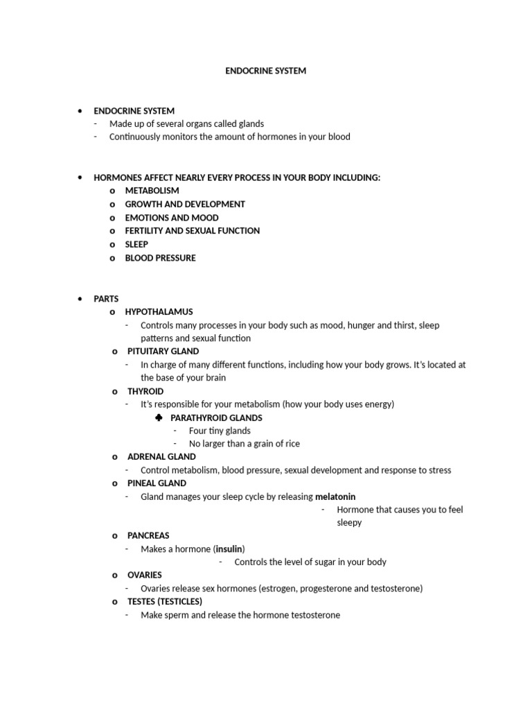 Endocrine System | PDF
