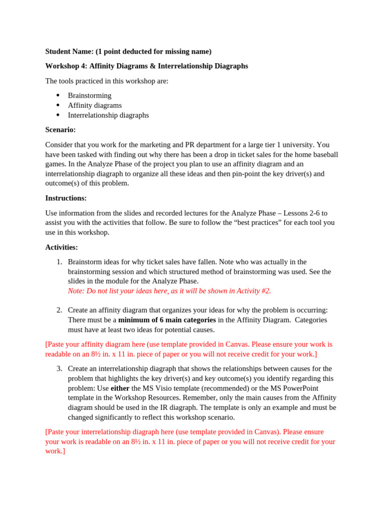 Workshop+4 +Affinity+Diagrams+and+Interrelationship+Diagraphs | PDF