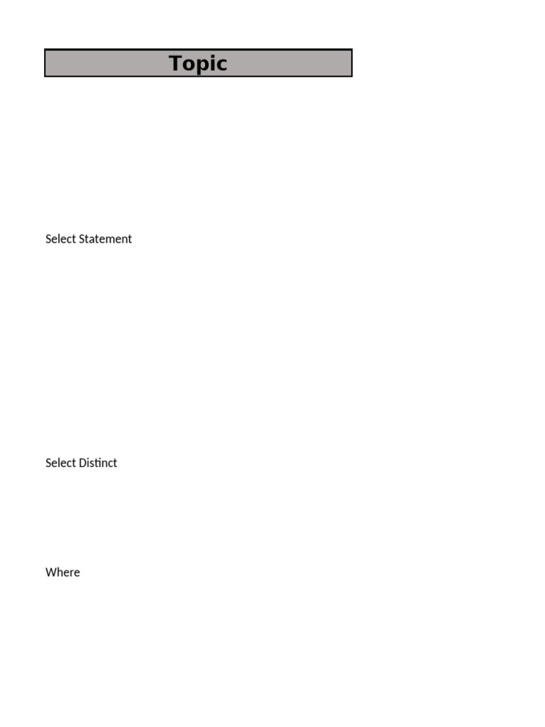SQL Syntax | PDF